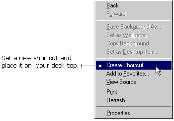 Choose Create Shortcut from the pop-up menu.